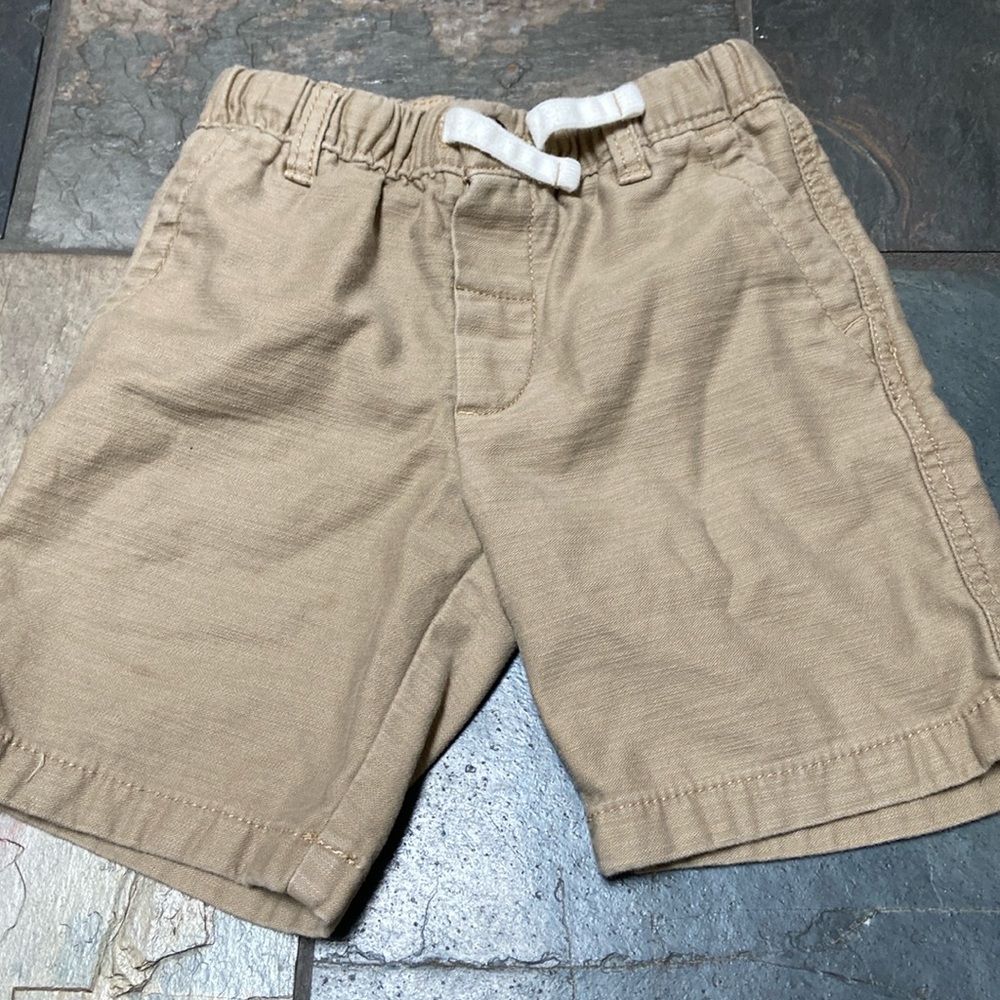 Toddler Boys Pull-On Khaki Shorts With Drawstring Waist- Size 4T
